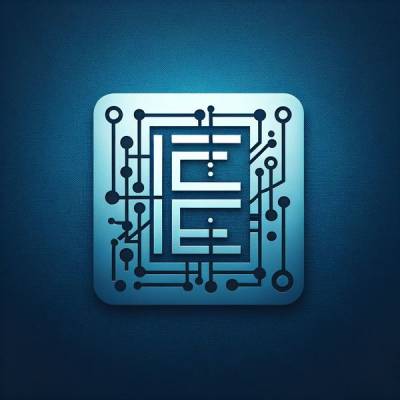 Logo EricLavoie.ca : les initiales E.L. dans un motif de circuit imprimé